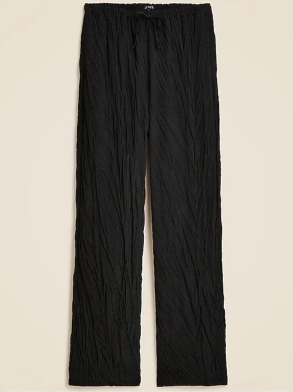 J. Crew Black New Soleil Wide Leg Pants in crinkled viscose blend